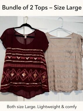 BUNDLE Arizona & Jennifer Lopez Tops Sz LG